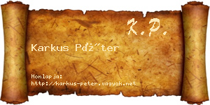 Karkus Péter névjegykártya