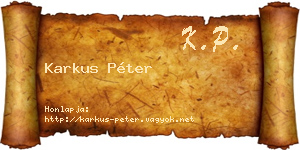 Karkus Péter névjegykártya