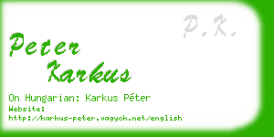 peter karkus business card