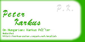 peter karkus business card